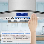 Joeaonz 30 Inch Island Mount Range Hood 700cfm Stove Touch Vent Tempered Glass. Fixed Price $349.99.