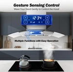 Tieasy 36in Island Range Hood 700cfm Glass Stainless Steel 3-speed Touch Panel. Fixed Price $349.99.