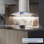 Joeaonz 700cfm 30inch Island Range Hood Kitchen Stove Vent Touch/gesture Control. Fixed Price $349.99.