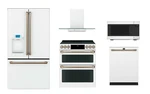 Ge Cafe Matte White Kitchen Package With 30" Induction Double Oven Range. Fixed Price $11609.00.