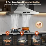 24" Stainless Steel Kitchen Hood Zomagas 450cfm Convertible Ducted Ductless. Fixed Price $129.99.