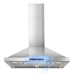 Tieasy Wall Mount Range Hood 30in Stainless Steel Vent Gesture/touch W/led New. Fixed Price $175.99.