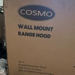 Cosmo 36 In Wall-mounted Range Hood Brushed Stainless Steel Cos-668as900 Arc Fl. Fixed Price $150.00.