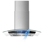 30 Inch Wall Mount Range Hood Kitchen Stainless Steel Vent Tempered Glass New. Fixed Price $168.99.