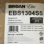 Broan Range Hood Model Ebs1304ss Mpn 370 Cfm Stainless Steel 30 In. Fixed Price $550.00.