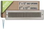 Fits 2x12 Duct Opening Toe Kick Vent Cover By Handua Cabinet Space. Fixed Price $18.95.