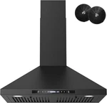 Firegas Wall Black Range Hood 30" 900 Cfm Ducted Kitchen 3-speed. Fixed Price $299.00.
