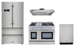 Thor Package Deal With 48" Gas Range, Refrigerator, Hood And Dishwasher. Fixed Price $10926.00.