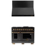 Gemstone 48 In. 6.7 Cu. Propane Gas Range In Titanium Ss + Wall Mount Hood. Fixed Price $9022.35.