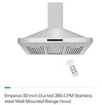 Empava 30 Inch Ducted 380-cfm Stainless Steel Wall-mounted Range Hood. Fixed Price $185.80.
