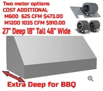 Prxh18m48ss Extra Deep 48" Stainles Wall Mount Hood Motor Additional Vent-a-hood. Fixed Price $1199.00.