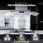 Tieasy 36 In Island Mount Range Hood 700cfm Tempered Glass Touch Control Led New. Fixed Price $349.99.
