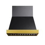 30 In. 600 Cfm Wall Mounted Range Hood In Titanium Stainless Steel With Gold. Fixed Price $1822.36.