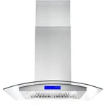 Pemberly Row 30" 380 Cfm Ducted Island Range Stainless Steel Kitchen Hood. Fixed Price $558.00.
