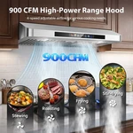 36" Convertible Ducted Range Hood Tieasy 900cfm 3 Exhaust Options Top Rear Vent. Fixed Price $289.99.