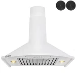 30 In. 343 Cfm Convertible Wall Mount White Painted Stainless Steel Kitchen Rang. Fixed Price $279.99.