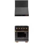 Gemstone 30 In. 4.2 Cu Natural Gas Range In Titanium Ss + Wall Mount Hood. Fixed Price $4861.85.
