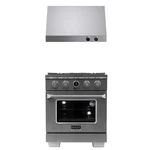 30 In. 4.2 Cu. Ft. 4 Burners Dual Fuel Range + Under Cabinet Hood. Fixed Price $6375.79.