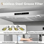 Zomagas 30in Kitchen Vent Hood 800cfm Suction Ducted Ductless With Carbon Filter. Fixed Price $149.99.