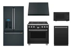 Ge Cafe Matte Black Kitchen Package With 36" Professional Gas Range. Fixed Price $15384.00.