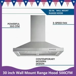 30in Tieasy Wall Mount Range Hood 500cfm Stainless Steel Kitchen Vent Led New. Fixed Price $125.99.