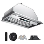 Hguoq 30 In. 900 Cfm Convertible Ductless Ducted Range Hood Stainless Steel. Fixed Price $199.99.