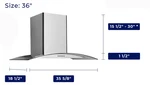 Wm-600ss-36 Wall Range Hood Hauslane Ducted Convertible Dwasher Safe Filters. Fixed Price $329.99.