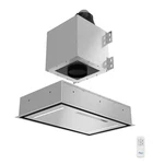 Awoco Flush Ceiling Mount Split Insert Range Hood, Stainless Steel, 800 Cfm. Fixed Price $1300.00.