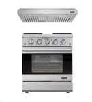 Duro Kitchen 30" Pro-style Stainless Steel Gas Range & Under Cabinet Hood Bundle. Fixed Price $1499.00.