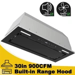 Joeaonz 30in Built-in Range Hood 900cfm Insert Cook Vent 3-speed Touch Control. Fixed Price $155.99.