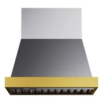 Pemberly Row 36" 600 Cfm Wall Mounted Range Hood In Silver With Gold Accents. Fixed Price $1940.88.