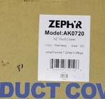 Zephyr 30 X 12 Duct Cover Ak0720. Fixed Price $150.00.
