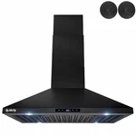 30 In. Convertible Island Mount Range Hood In Black Painted Stainless Steel With. Fixed Price $369.59.