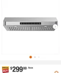 Vikio 30" 900 Cfm Under Cabinet Range Hood Stainless Steel 3-way Venti. Fixed Price $203.61.