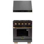 Gemstone 30 In. 4.2 Propane Gas Range In Titanium Ss + Under Cabinet Hood. Fixed Price $5401.48.