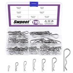 Swpeet 110pcs 304 Stainless Steel Cotter Pin Hair Hitch R Shape Clips Fa. Fixed Price $19.60.