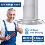 Tieasy 30 Inch Wall Mount Glass Range Hood 450cfm Kitchen Stove Vent 3-speed New. Fixed Price $144.49.