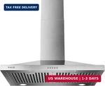 Vikio Home Wall Mount Range Hood 30 Inch, 600 Cfm Kitchen Vent Hood, Ducted Or D. Fixed Price $265.61.