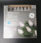 G E Box Of 50 Led Energy Smart C9 Clear Christmas/anything Lights Outdoor. Fixed Price $20.00.