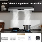 30in Kitchen Vent Hood 800cfm Strong Airflow Under Cabinet Gesture Sensing 120v. Fixed Price $132.59.