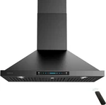 30" Black Wall Mount Range Hood, 900 Cfm, Gesture Control, Stainless Steel. Fixed Price $597.99.