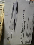 Winflo 30" Stainless Steel Range Hood Non-ducted Under Cabinet 2-speed Fan. Fixed Price $85.00.