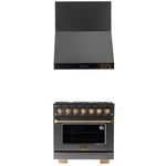 Gemstone 36 In. 5.2 Cu. Propane Gas Range In Titanium Ss + Wall Mount Hood. Fixed Price $6199.69.