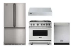 Viking Pro Package With 36" Dual Fuel Range, Refrigerator, Hood & Dishwasher. Fixed Price $17857.00.