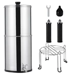Garvee 2.25g Gravity-fed Water Filter System 304 Stainless Steel W Stand. Fixed Price $85.00.