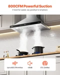 Vevor 36" Wall Mount Range Hood Ceiling Vent 800cfm Gesture & Touch Contro. Fixed Price $301.67.
