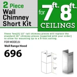 Zline Short Chimney Kit For Wall Range Hood Under 8 Ft Ceilings 696 Model. Fixed Price $129.99.