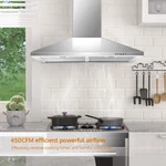 Sndoas 30 Inch Wall Mount Range Hood 500cfm Stainless Steel 3 Speed Kitchen Vent. Fixed Price $108.99.