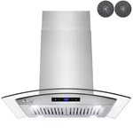 36 In. 343 Cfm Convertible Island Mount Range Hood With Tempered Glass And Carbo. Fixed Price $397.59.