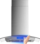 30" Island Range Hood 700 Cfm, Glass, Led Lights, Touch Control, Charcoal Filter. Fixed Price $616.99.